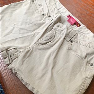 Tan blue jean shorts